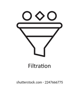 Filtration  Vector Outline Icon Design illustration. Product Management Symbol on White background EPS 10 File