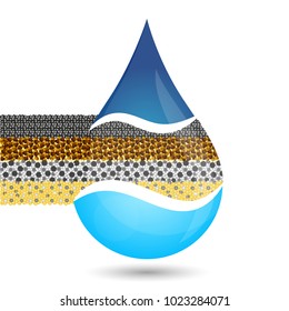 Filtration water symbol for business