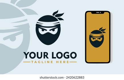 Fimale ninja vector logo design Vintage Ninja logo vector for Business Identity