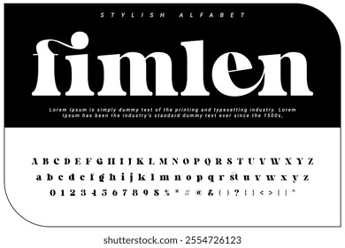 Fimlen Stylish alphabet display vector font and Beautiful luxury Font