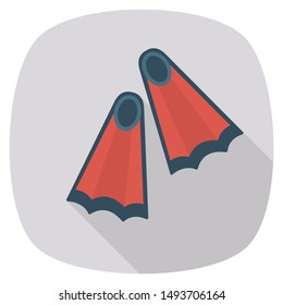 fin foot for swimming flat icon