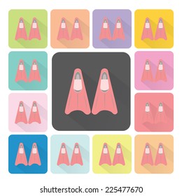 Fin Icon color set vector illustration.
