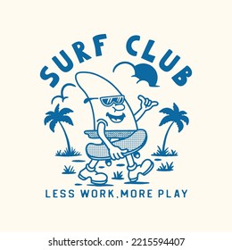 fin illustration mascot graphic surf design summer palm vintage beach t shirt