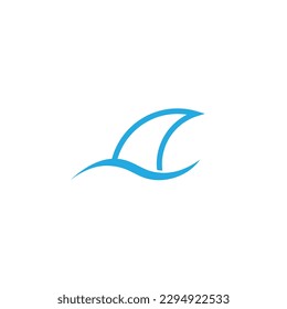 fin logo shark emblem wave