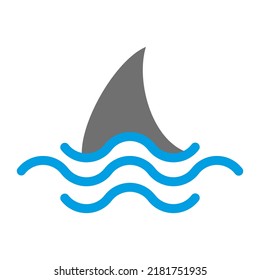 Fin Shark above the Water. Vector logo design template