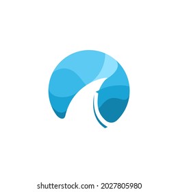 Logo-Ikone für Fingerhai, Vektorgrafik, Logo-Design der Seemöglichkeit