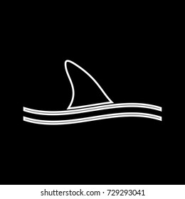 Fin of shark white icon .