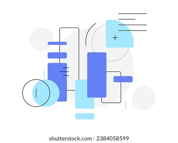 Fin tech and ecommerce. Economy, chart and coins. Minimalistic flat illustration. Vector file.