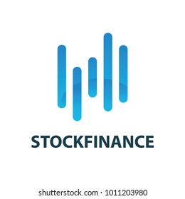 Finace logo template represent trading indicator. modern eye catching logo with blue color