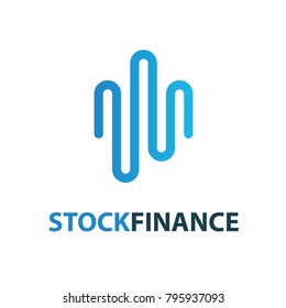 Finace logo template represent trading indicator. modern eye catching logo with blue color