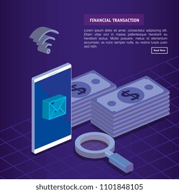 finacial transaction isometric set icons