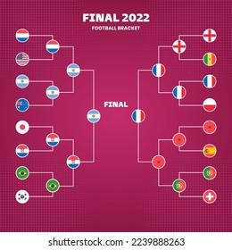 Final 2022 Football bracket template vector illustration