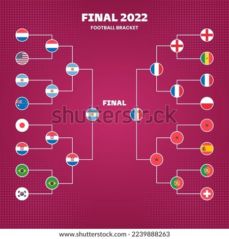 Final 2022 Football bracket template vector illustration