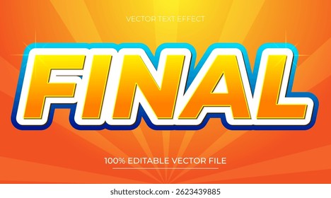 Final 3d Editable Text Effect Vector Template blue and orange style