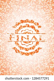 Final abstract orange mosaic emblem