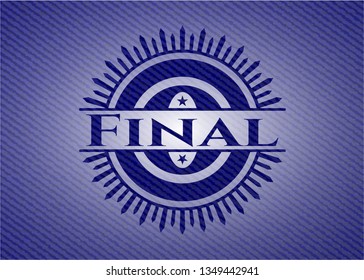 Final badge with denim background