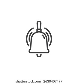 Final Bell line icon. linear style sign for mobile concept and web design. School bell outline vector icon. Symbol, logo illustration. Vector graphics