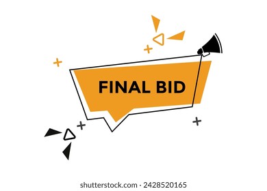 Final bid button web banner templates. Vector Illustration 
