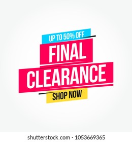 Final Clearance 50% Off Shop Now Advertisement Label
