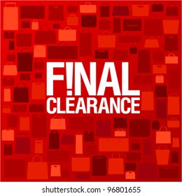 Final clearance background with shopping bags pattern.