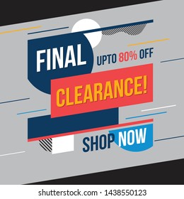 Final clearance banner. Vector illustration. Concept advertising.