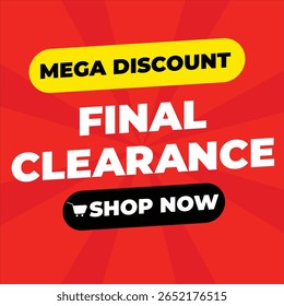 COMPENSAÇÃO FINAL - VENDA DE MEGA DISCOUNT - BANNER PROMOCIONAL VERMELHO - COMPRAR AGORA