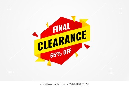 Final clearance special sale banner template design, Special offer sale tag, sale offer banner. Sale discount promotion template for marketing, vector editable illustration.