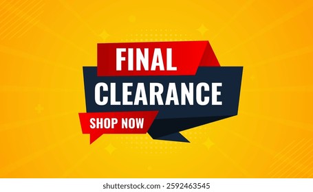 Final clearance special sale banner template design, Special offer sale tag, sale offer banner. Sale discount promotion template for marketing, vector editable illustration.
