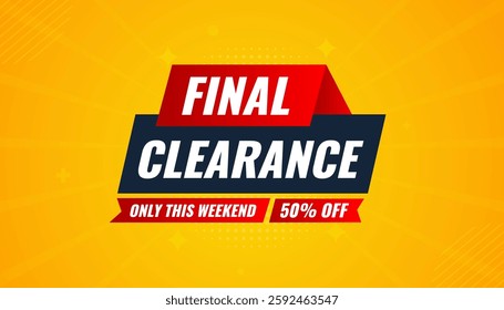 Final clearance special sale banner template design, Special offer sale tag, sale offer banner. Sale discount promotion template for marketing, vector editable illustration.