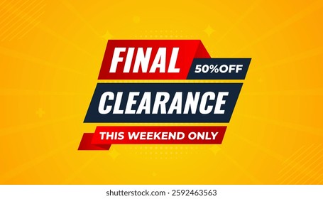 Final clearance special sale banner template design, Special offer sale tag, sale offer banner. Sale discount promotion template for marketing, vector editable illustration.