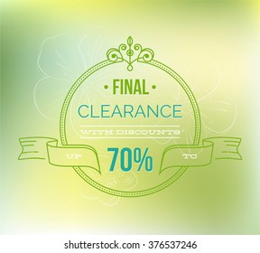 Final clearance typography poster - Vector illustration.Spring sale background. Big sale. Sale tag. Sale poster.Eps 10