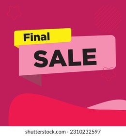 final day sale vector sale banner, sale tag with background