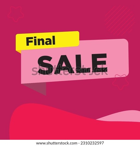 final day sale vector sale banner, sale tag with background