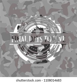Final days to save grey camo emblem