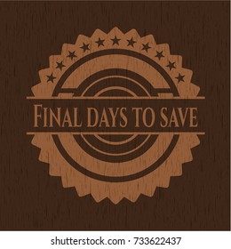Final days to save wood emblem. Vintage.