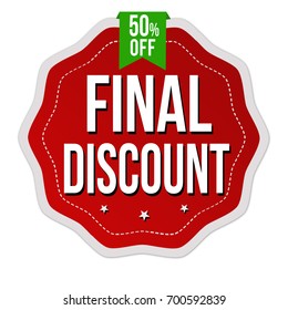 Final discount label or sticker on white background, vector illustration