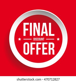 Final Discount Offer Round Label sticker