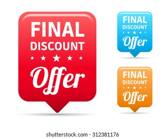 Etiquetas de oferta de descuento final