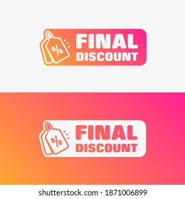 Conjunto de etiquetas de vectores de venta de descuento final