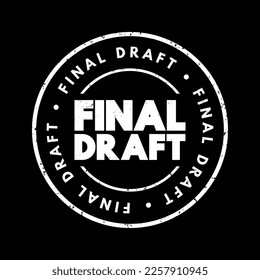 Final Draft text stamp, concept background