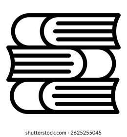 Ícone final da pilha do livro de exames. Contornar o ícone do vetor da pilha do livro final do exame para o web design isolado no fundo branco