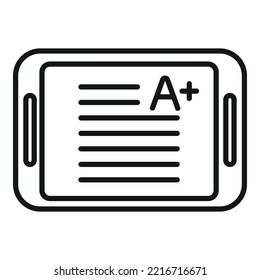 Final exam icon outline vector. Study book. Academic paper