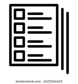 Ícone do exame final. Contornar o ícone vetorial do exame final para web design isolado no fundo branco