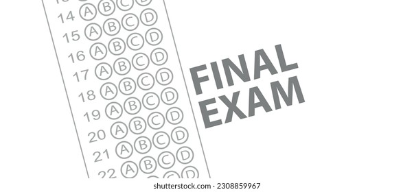 final exam sign on white background