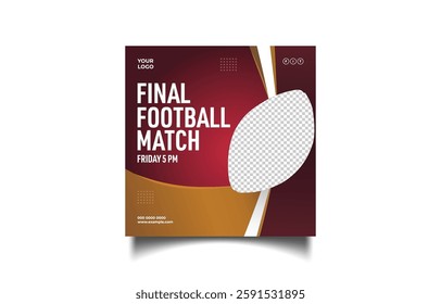 Final Football Match Announcement Poster with Placeholder for Image