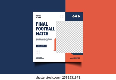 Final Football Match Event Flyer Template with Modern Design