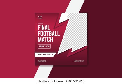 Final Football Match Poster Template with Placeholder for Image and Team Information