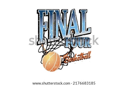 Final four basketball t-shirt vector illustration