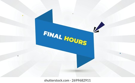 Final Hours editable EPS format web banner vector art illustration template design light sky blue shapes yellow bold font white gray gradient abstract illustration sun shine business background 4K