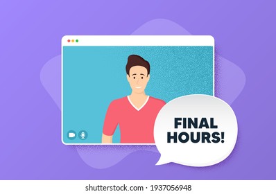 Final hours sale. Special offer price sign. Vector
